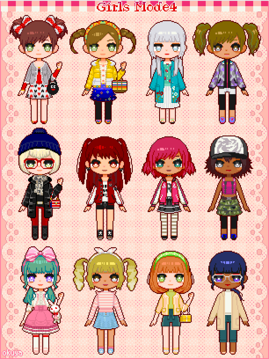 6+girls, aqua_hair, bag, bespectacled, blonde_hair, blue_eyes, blue_hair, bow