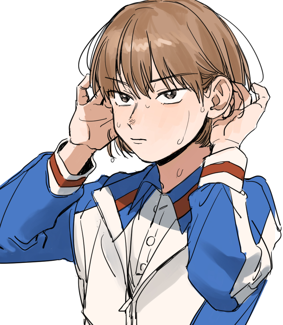 1boy, brown_eyes, brown_hair, coincoinco, fuji_shuusuke, hair_behind_ear, hair_between_eyes, jacket