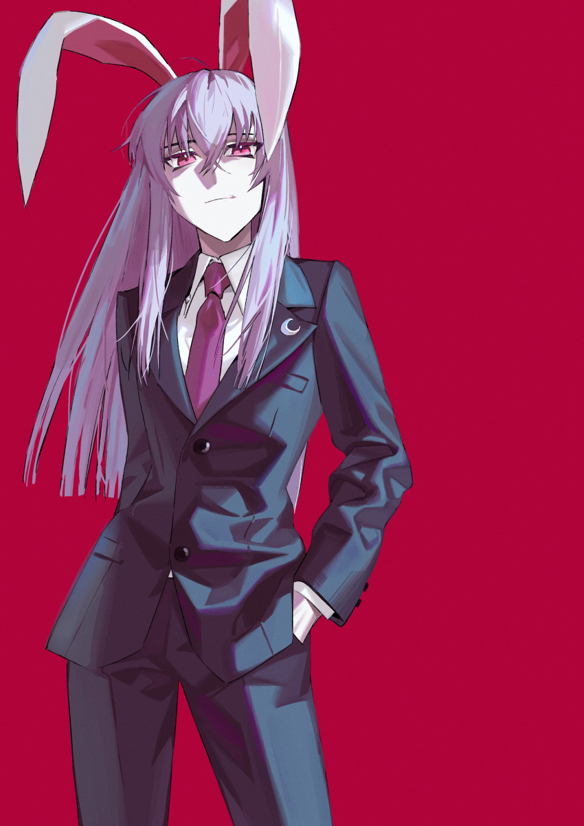 1girl, :|, absurdres, alternate_costume, animal_ears, black_jacket, blazer, blunt_ends