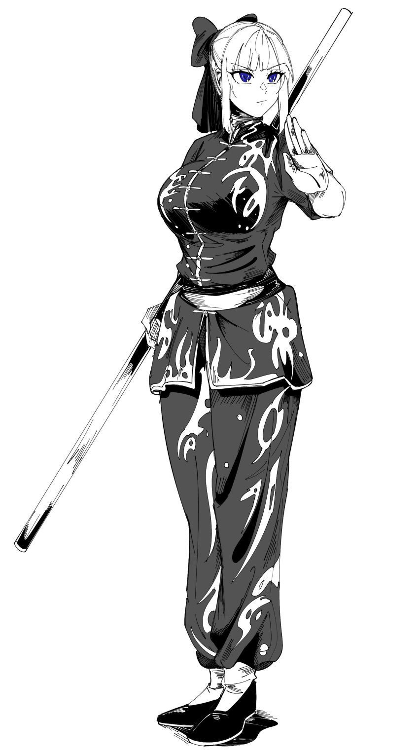 1girl, absurdres, china_dress, chinese_clothes, dress, fighting, fighting_stance, highres