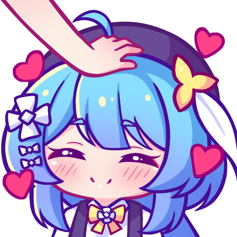 1girl, ahoge, aya_chan1221, black_beret, blue_hair, blush, bow, bowtie