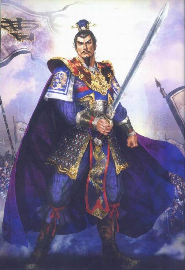 armored, army, beard, black_hair, cao_cao, dynasty_warriors, flag, hat