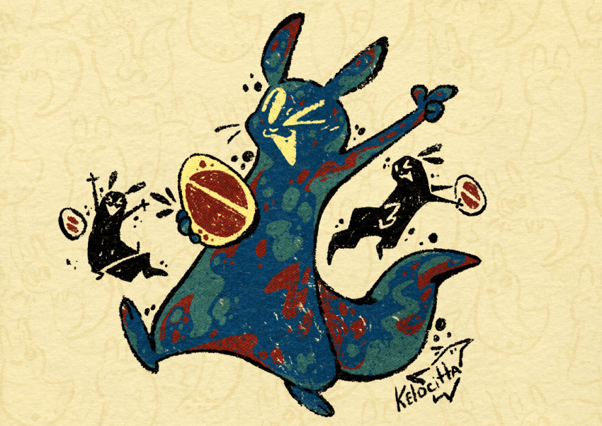 animal, arm_up, creature, happy, holding, holding_weapon, inv_(rain_world), kelocitta