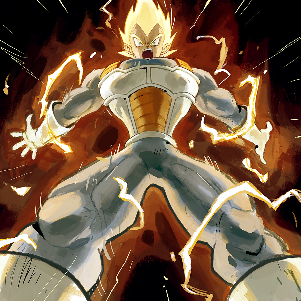 1boy, aura, blue_bodysuit, bodysuit, boots, dragon_ball, dragon_ball_z, final_flash, garrett_hanna, gloves, green_eyes, male_focus, muscular, muscular_male, open_mouth, saiyan_armor, solo, spiky_hair, super_saiyan, super_saiyan_1, teeth, tight_clothes, v-shaped_eyebrows, vegeta, white_footwear, white_gloves