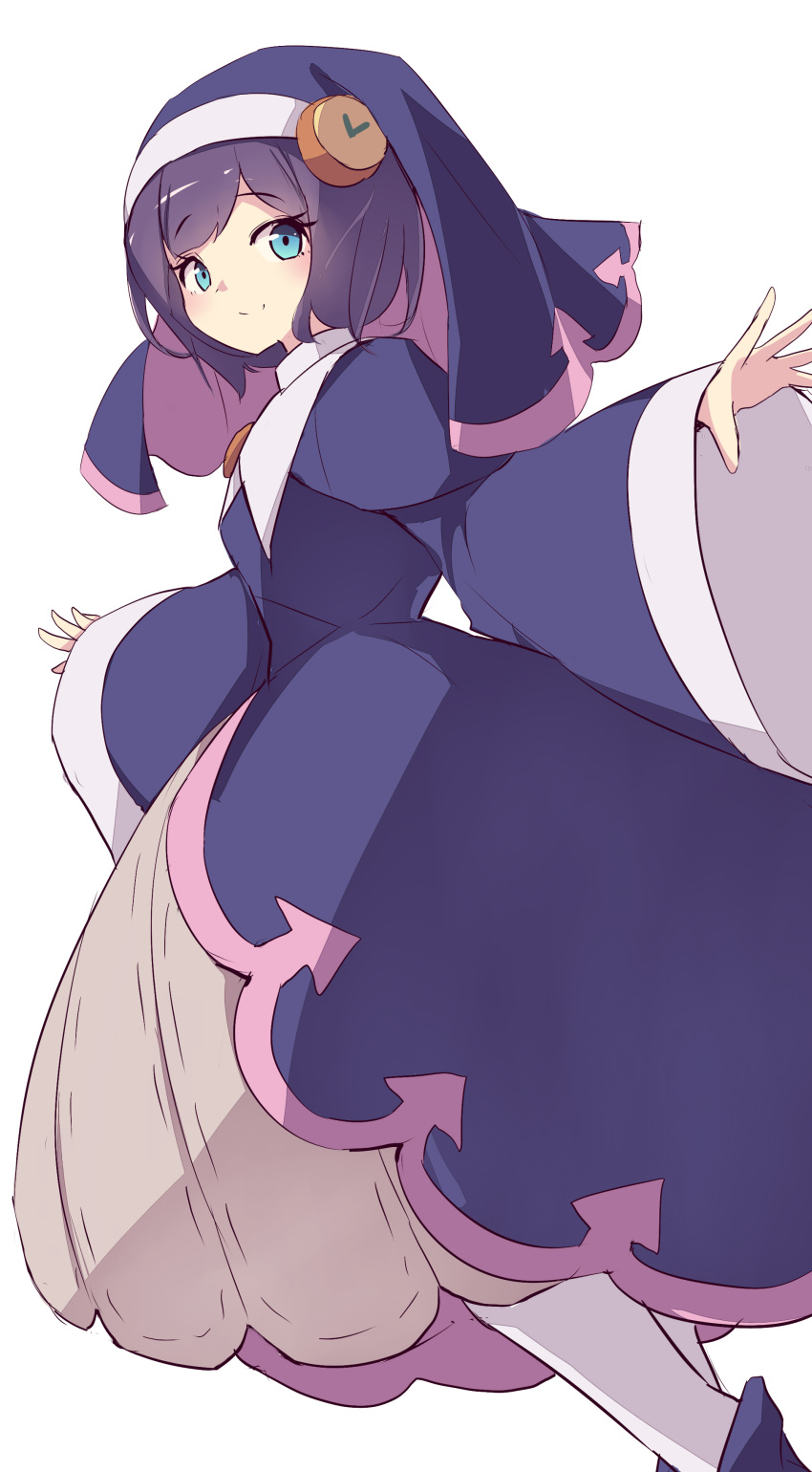 1girl, absurdres, blue_eyes, blue_robe, duel_monster, habit, highres, kanzakietc
