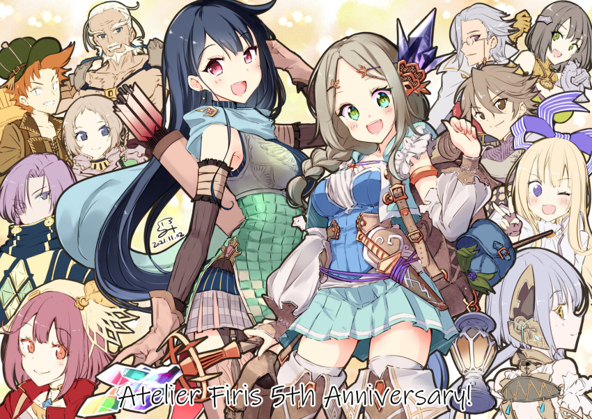 5boys, 6+girls, :d, ;d, angriff_dahlmann, anniversary, arrow_(projectile), atelier_(series)