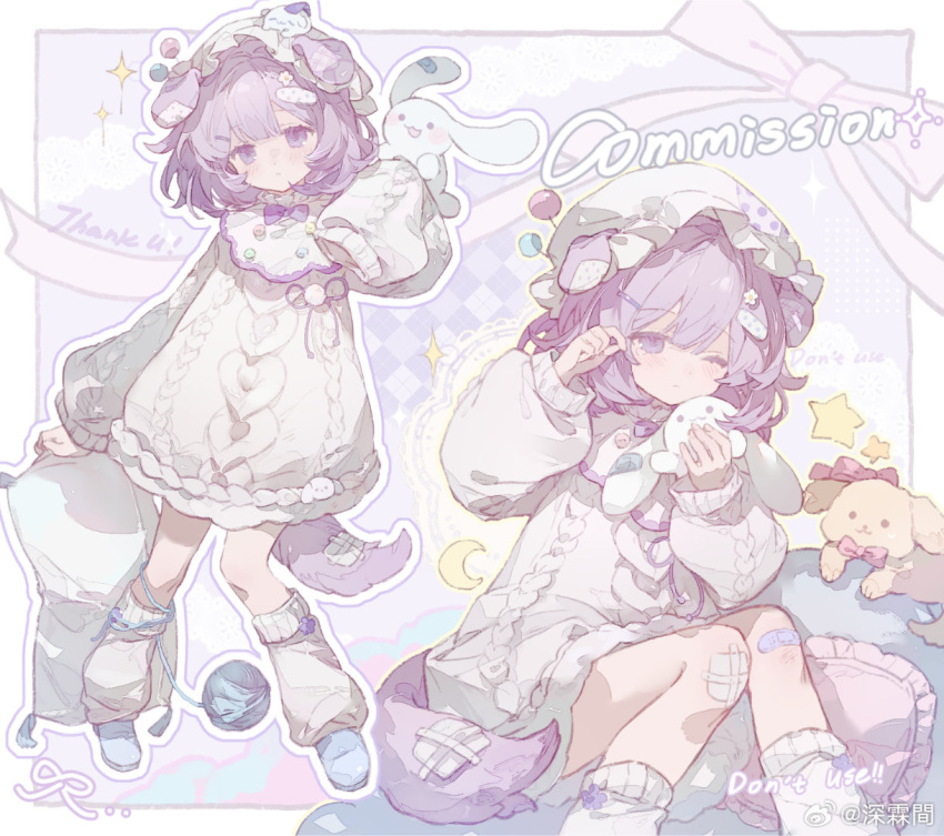 1girl, animal, animal_ears, animal_on_arm, bandaid, bandaid_hair_ornament, bandaid_on_tail, blue_footwear