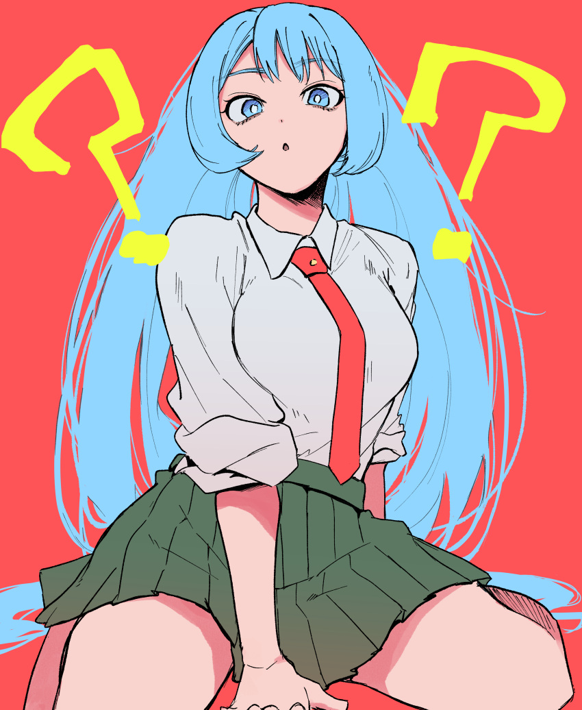 1girl, :o, ?, ??, absurdres, between_legs, blue_eyes, blue_hair