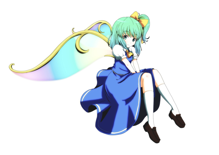 ascot, bad_id, daiyousei, fairy, green_hair, hair_ribbon, highres, hokoro