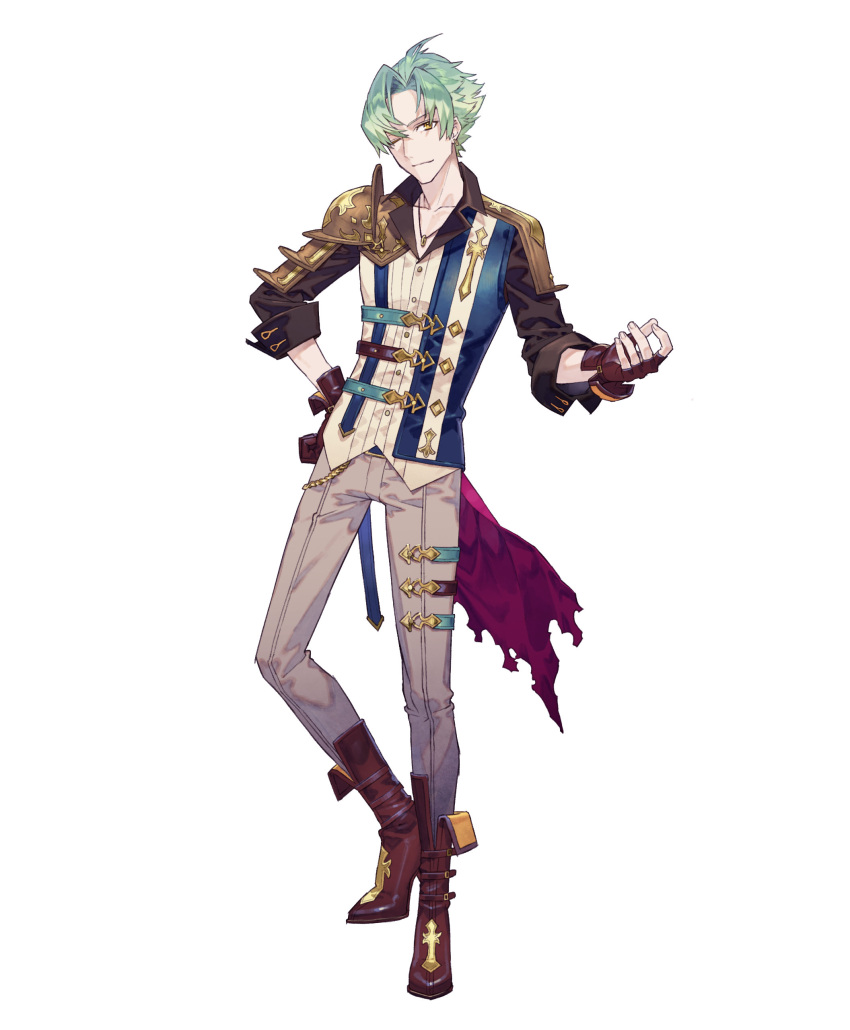 1boy, absurdres, armor, atelier_(series), atelier_sophie_2, belt, boots, brown_footwear