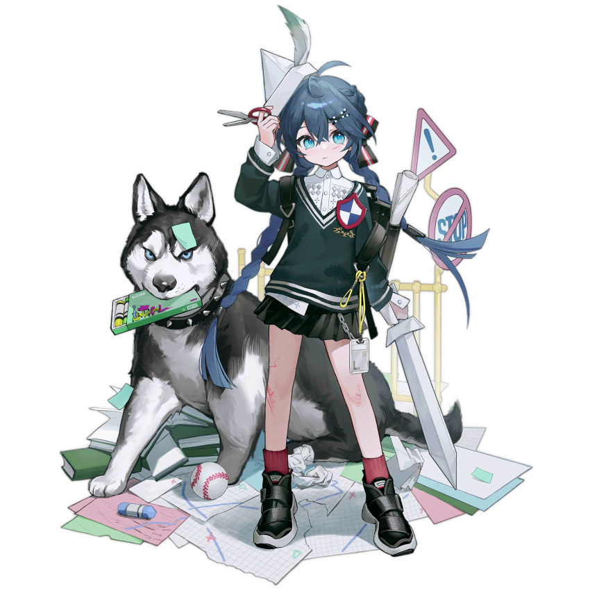 1girl, aged_down, ahoge, backpack, bag, baseball, black_bag, black_footwear