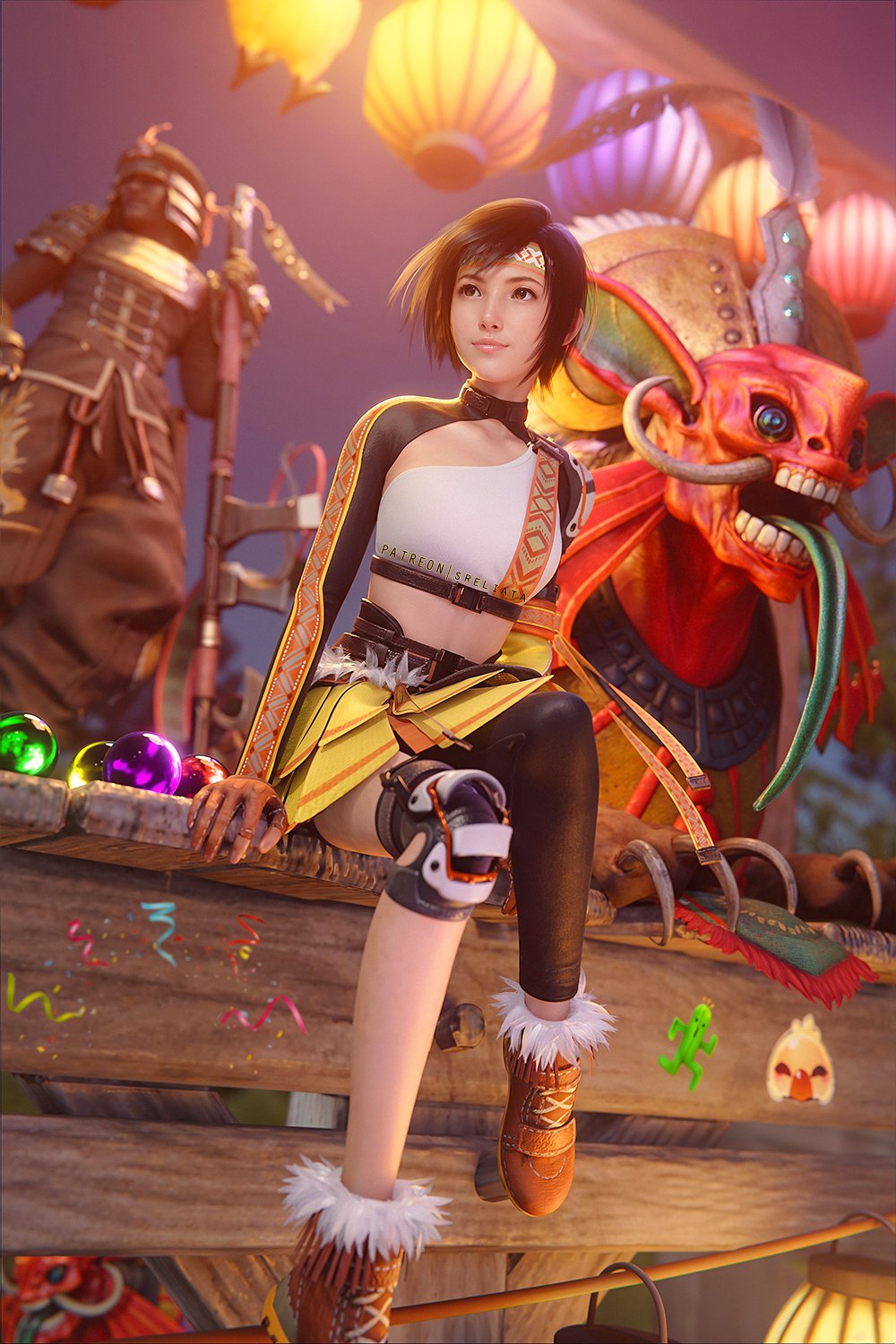 1girl, artist_name, black_hair, commentary, crop_top, dragon, eastern_dragon, english_commentary