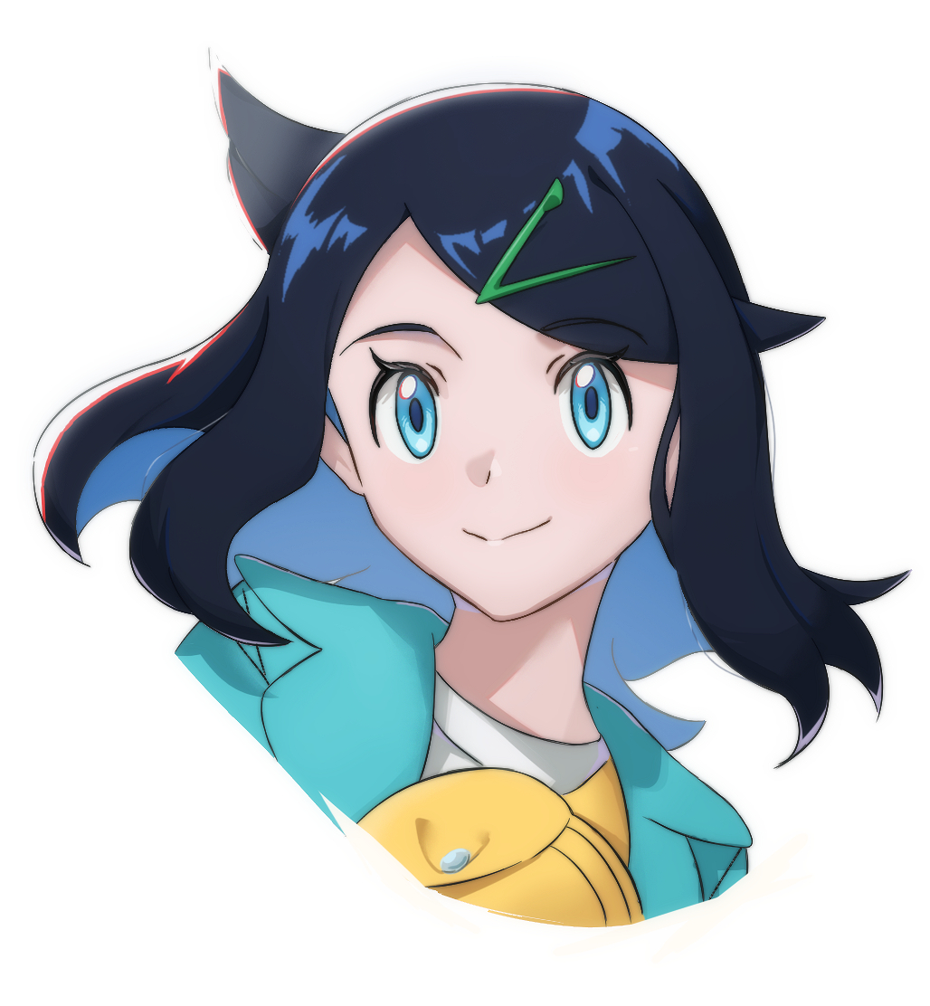 1girl, black_hair, blue_eyes, blue_hair, closed_mouth, cropped_torso, hair_ornament, hairclip