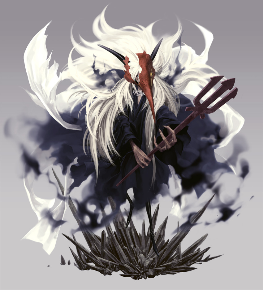 claws, highres, horns, houshin_engi, imaginaly_blank, long_hair, male, mask