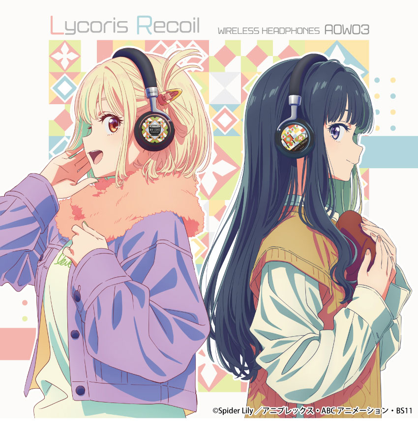 2girls, artist_request, black_hair, blonde_hair, bob_cut, brown_scarf, brown_sweater_vest, closed_mouth