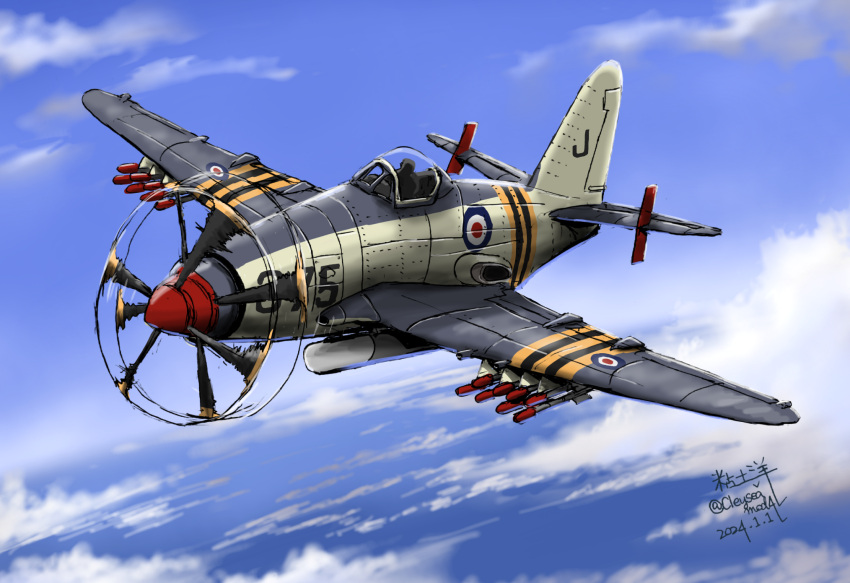 1other, aircraft, airplane, clouds, flying, highres, military, nendoyo