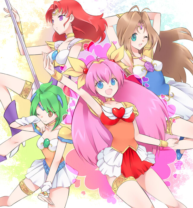 angel_daisy, angel_lily, angel_peach, angel_salvia, ayamoto, blue_eyes, brown_eyes, brown_hair