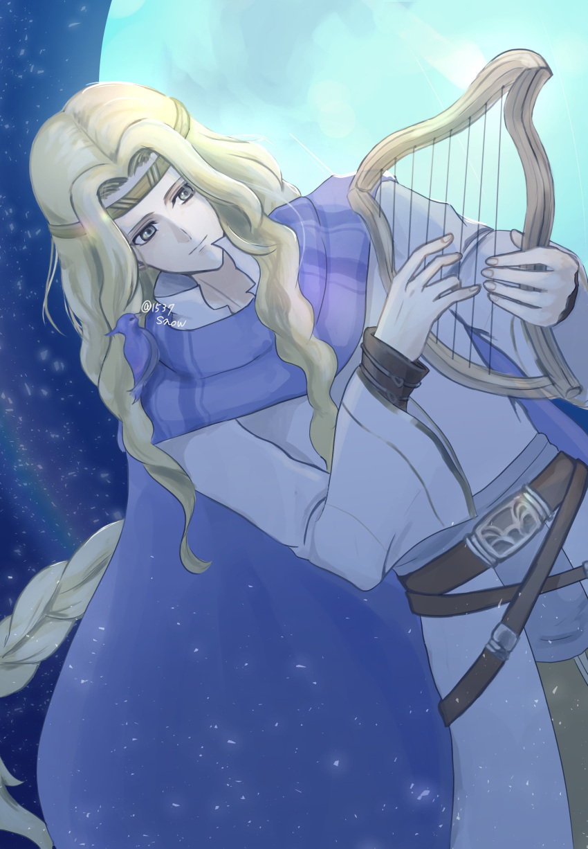 1537snow, 1boy, absurdres, blonde_hair, circlet, cloak, elffin_(fire_emblem), fire_emblem
