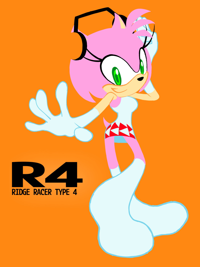 1girl, absurdres, amy_rose, animal_ears, animal_nose, breasts, closed_mouth, commentary