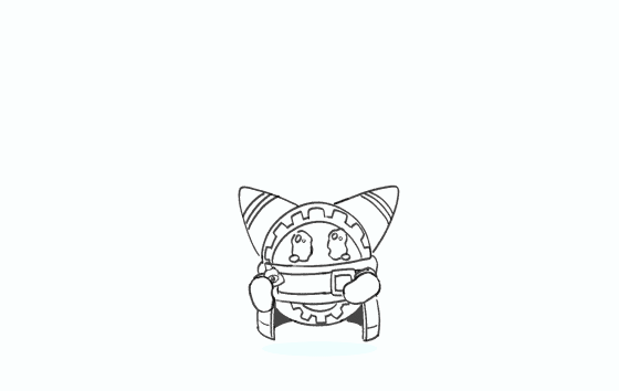 animated, animated_gif, kirby_(series), looking_at_viewer, magolor, monochrome, nijyu7, no_humans