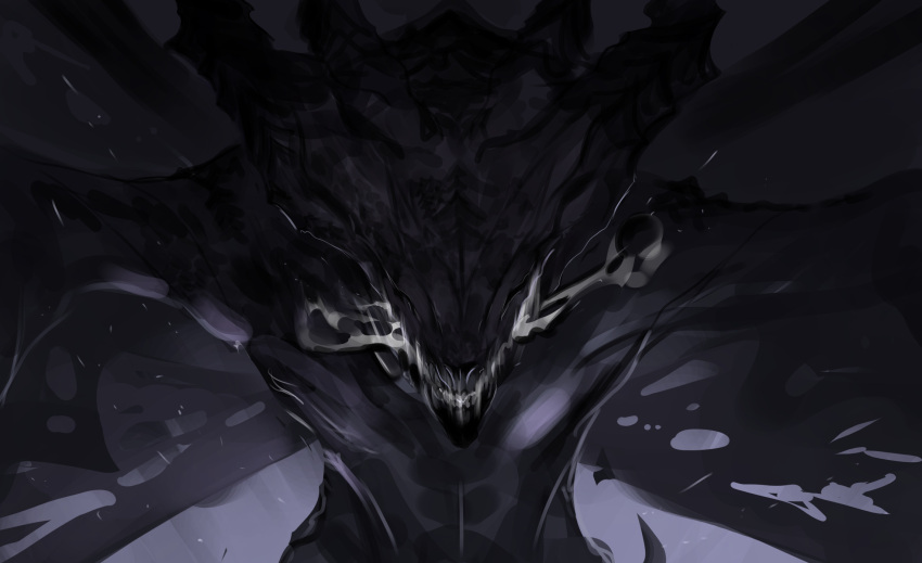 animal_focus, breathing_smoke, commentary_request, dark_souls_(series), dark_souls_iii, darkeater_midir, dokomon, dragon