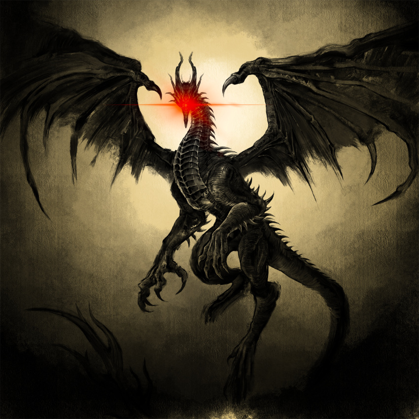 absurdres, black_dragon_kalameet, commentary, dark_souls_(series), dark_souls_i, dated_commentary, dragon, flying