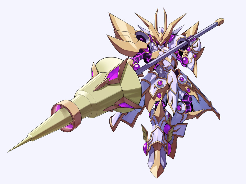 accesscode_talker, armor, duel_monster, full_body, highres, holding, holding_polearm, holding_weapon