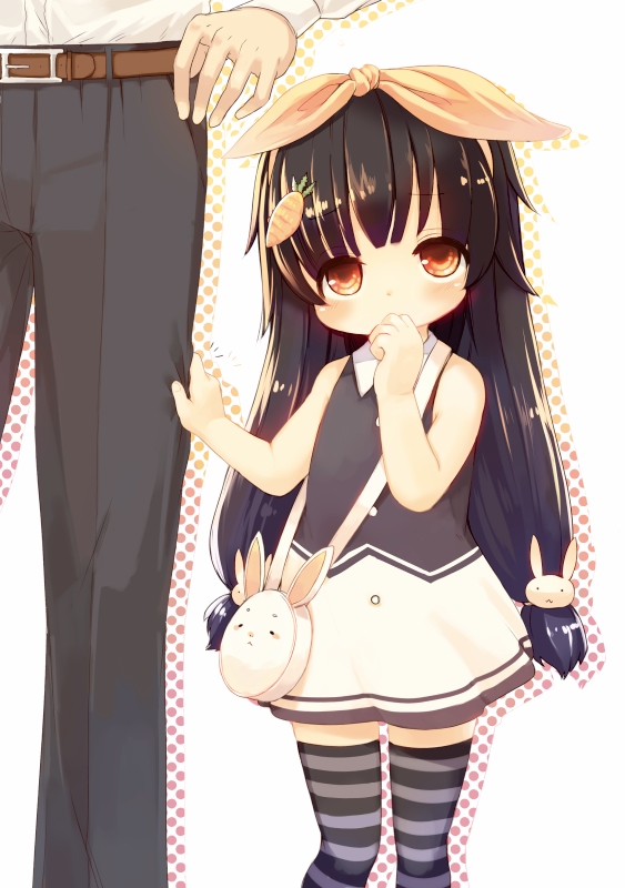 brown_eyes, child, clothes_grab, hachi_(orange), kishibe, loli, long_hair, original