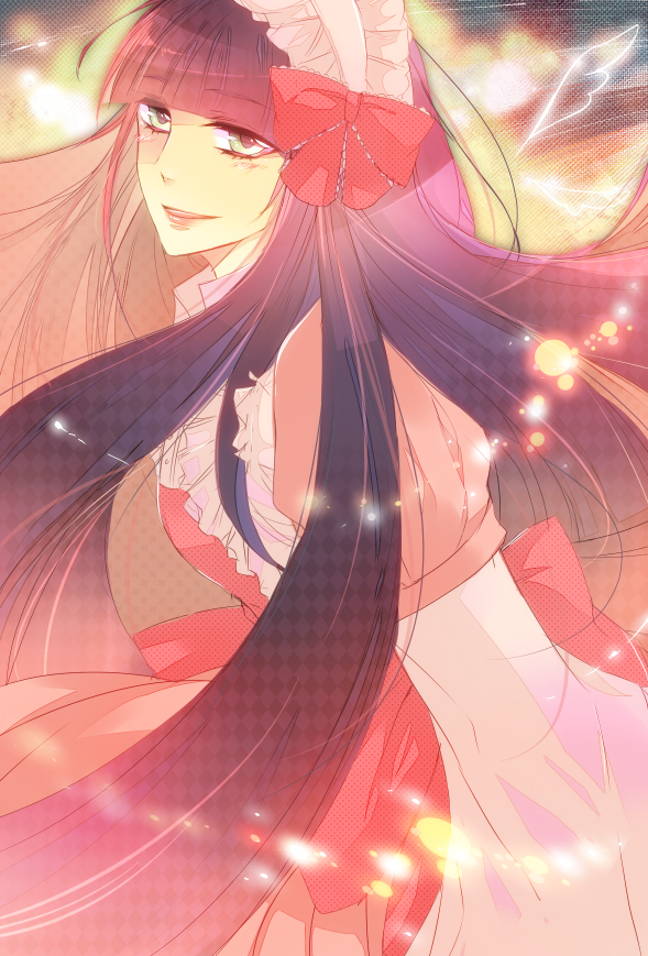 bad_id, dress, hairband, happy, panty_&amp;_stocking_with_garterbelt, pink, pink_dress, smile