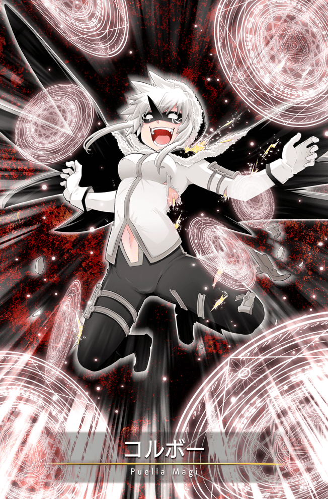1girl, armor, attack, bird_mask, black_background, black_cloak, black_footwear, black_mask