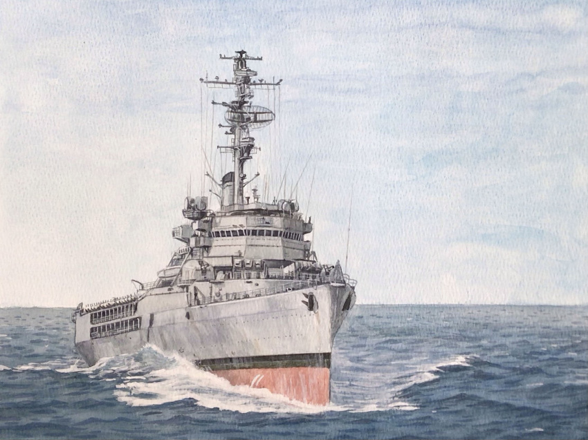 atelier_bono, cannon, cruiser, french_navy, highres, jeanne_d'arc_(r97), mast, military_vehicle