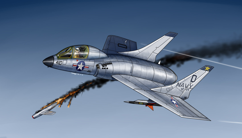 1girl, absurdres, aerial_battle, air-to-air_missile, aircraft, airplane, battle, dogfight