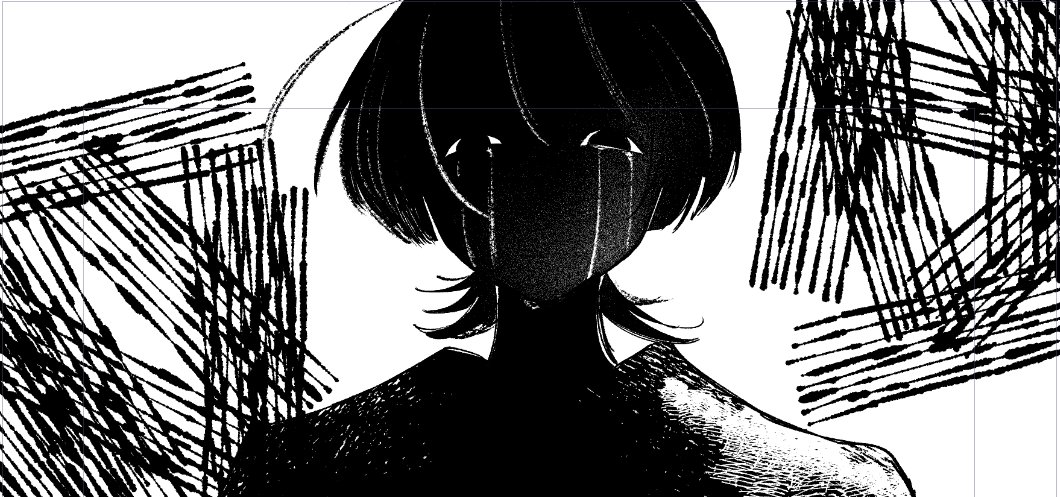 1boy, commentary_request, crying, genshin_impact, hair_between_eyes, looking_at_viewer, monochrome, no_mouth