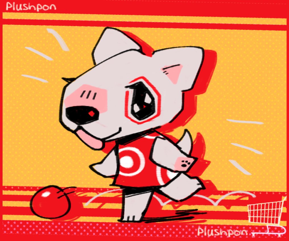 1other, animal_ears, animal_nose, artist_name, ball, black_eyes, bull_terrier, bullseye_(target)