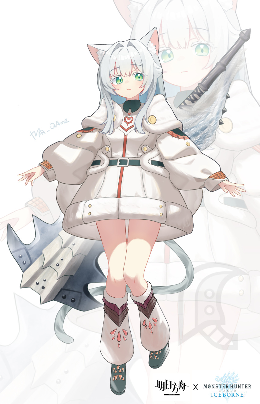 1girl, absurdres, animal_ears, arknights, cat_ears, cat_tail, commentary_request, detached_leggings