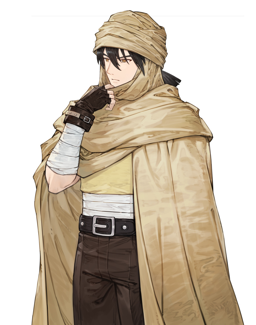 1boy, atelier_(series), atelier_marie, bandaged_arm, bandaged_chest, bandages, belt, belt_buckle