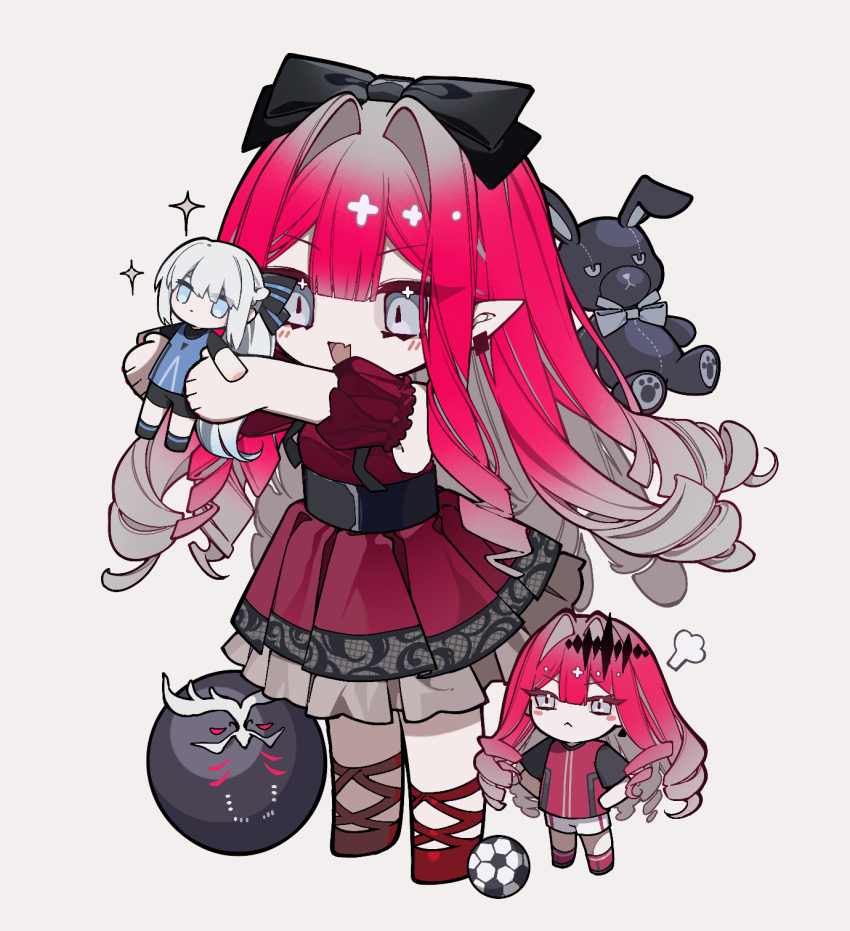 1girl, ball, baobhan_sith_(chaldea_satellite_station)_(fate), baobhan_sith_(fate), blush, cernunnos_(fate), character_doll, chibi