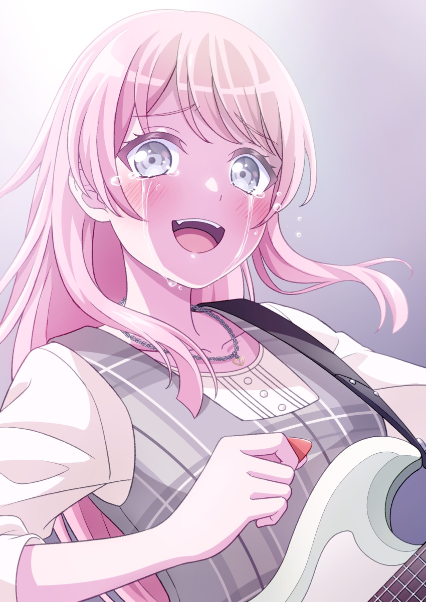 1girl, bang_dream!, bang_dream!_it's_mygo!!!!!, blush, chihaya_anon, closed_eyes, collarbone, commentary_request