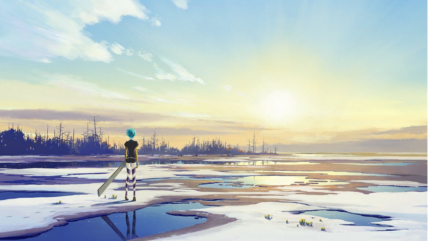 1other, aqua_hair, bike_shorts, black_jacket, black_shorts, end_card, full_body, gem_uniform_(houseki_no_kuni)