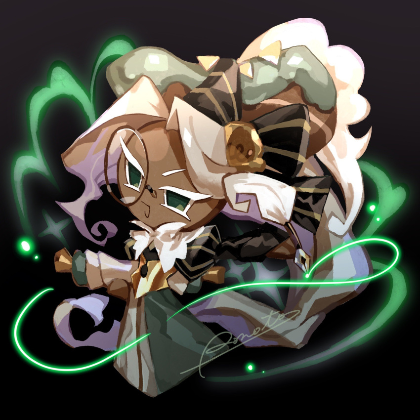 1boy, absurdly_long_hair, artist_name, asymmetrical_hair, black_background, black_bow, black_shirt, blonde_hair