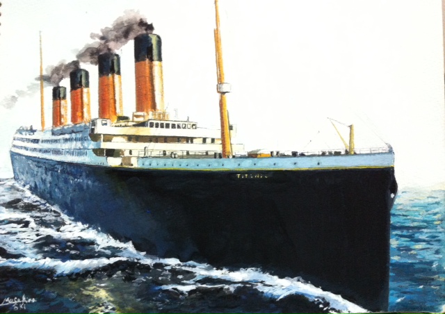 acrylic_paint_(medium), atelier_634, funnel, mast, no_humans, ocean, ocean_liner, original