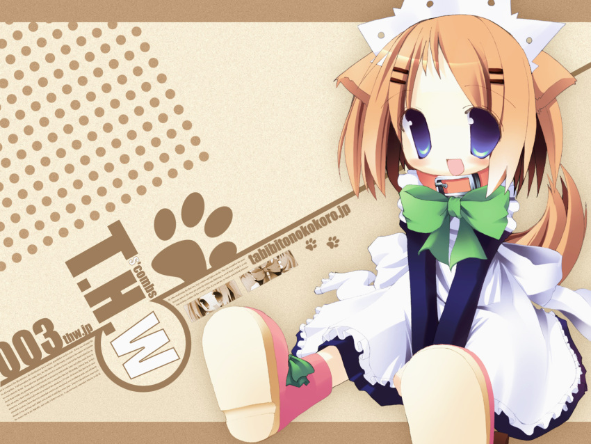 blue_eyes, cat_ears, catgirl, collar, highres, leash, maid, nagomi_tozakura