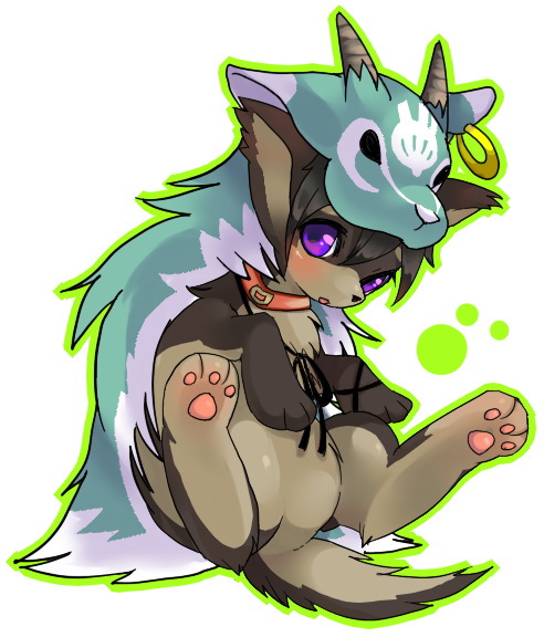 :o, animal_collar, animal_ear_piercing, black_ribbon, brown_fur, choko_(sweetpocket), collar, commentary_request