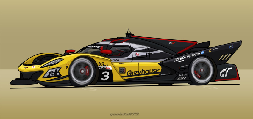 brown_background, car, chevrolet, chevrolet_corvette, chevrolet_corvette_c8, english_commentary, from_side, gran_turismo