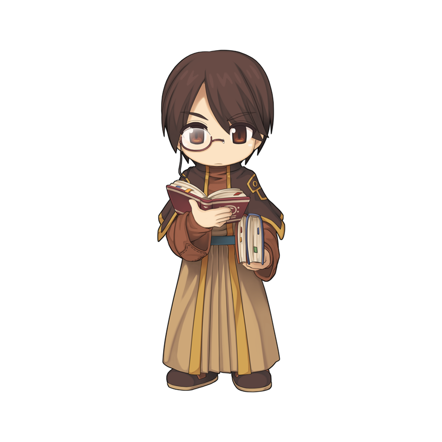 1boy, belt, benkaistein, blue_belt, book, bookmark, brown-framed_eyewear, brown_capelet