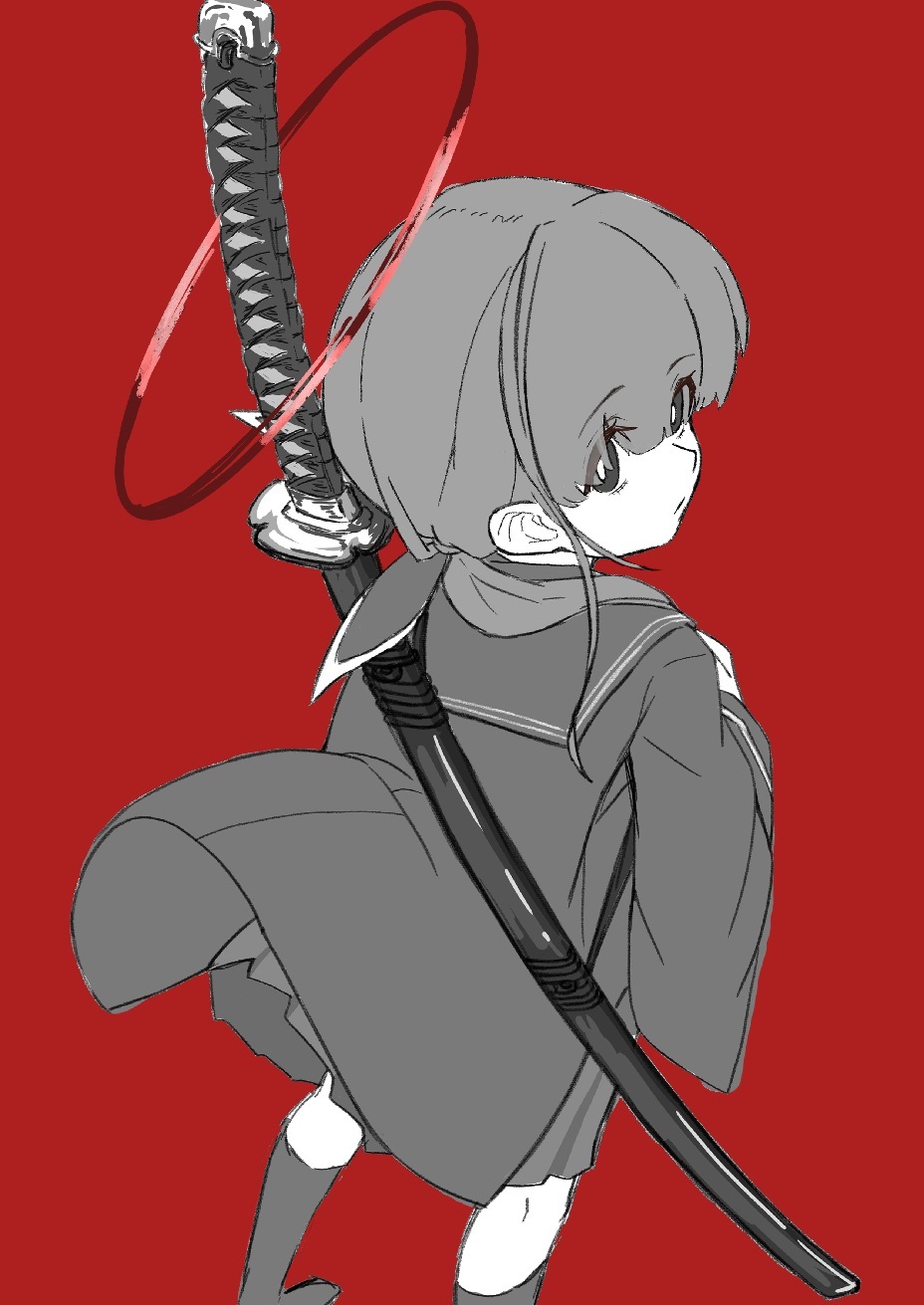 1girl, black_jacket, black_sailor_collar, black_skirt, black_socks, blunt_bangs, hair_between_eyes, highres