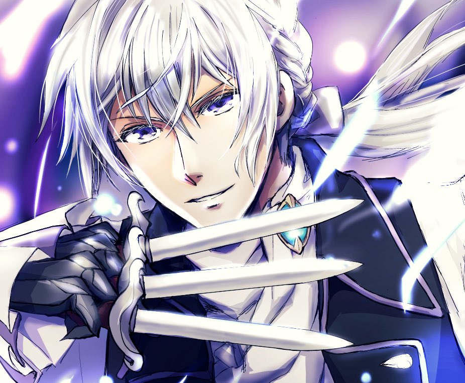 1boy, aristocratic_clothes, blue_gemstone, bow, butler, fe_knights, fire_emblem, fire_emblem_fates