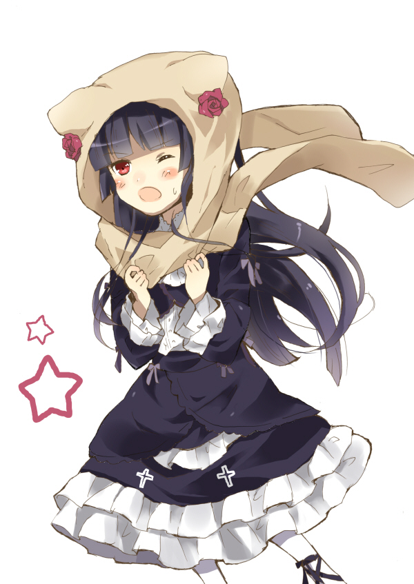 dress, gokou_ruri, gothic_lolita, hood, lolita_fashion, long_hair, migu_(migu_room), ore_no_imouto_ga_konna_ni_kawaii_wake_ga_nai