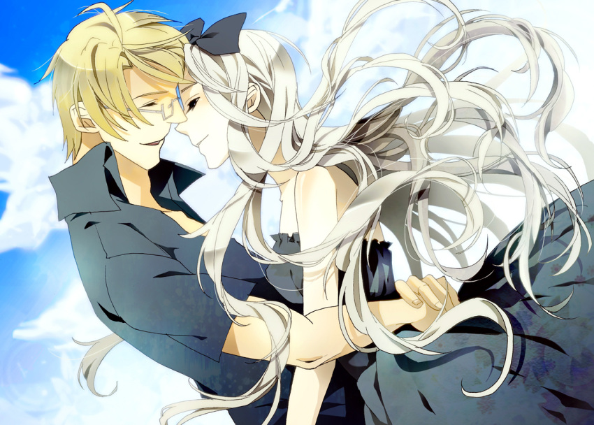 1girl, america_(hetalia), axis_powers_hetalia, bad_id, belarus_(hetalia), blonde_hair, couple, dress