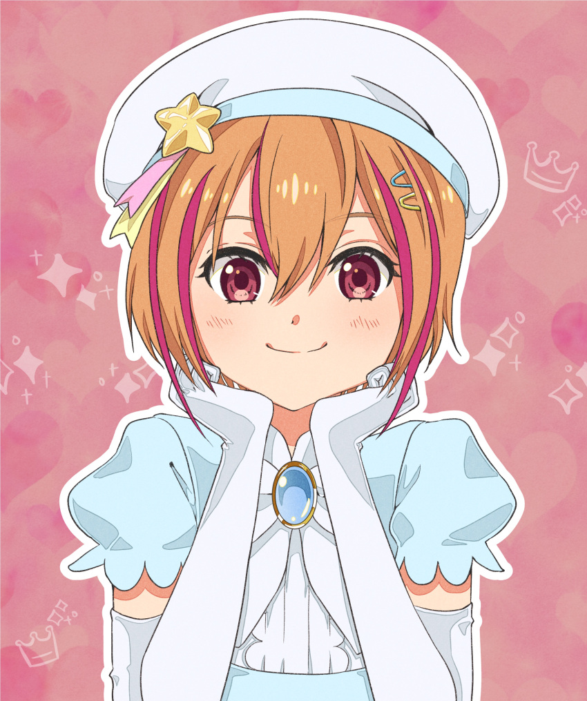 1girl, 22/7, absurdres, dress, elbow_gloves, gloves, hair_between_eyes, hair_ornament